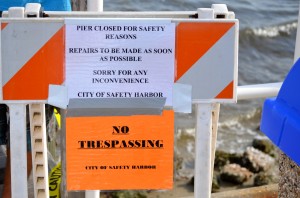 The Safety Harbor Marina Pier was closed for one day to repair a split piling.