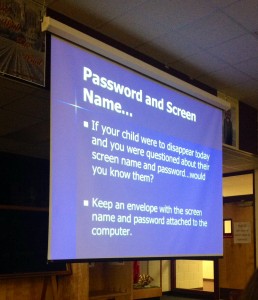 Tips for social media awareness for parents were part of Dept. Kelley's class. Courtesy: Cristine Kreplick