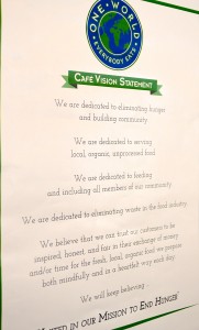 The Harbor Dish Community Cafe's mission statement.