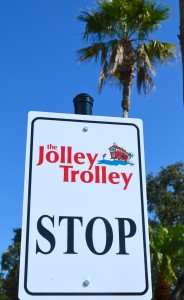 The Jolley trolley stop at the Safety Harbor Resort and Spa.