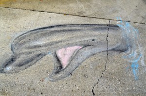 This practice piece of chalk art was sketched by local artist Kumpa Tawornprom during the recent Sea Food Festival.