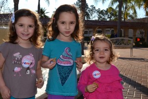 The three little Leone girls got to experience the political process on Tuesday.