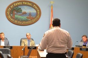 Fire Chief Joe Accetta speaks to the Safety Harbor City Commission.