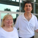 Safety Harbor's Joe and Sue Caisse wait in line at Whole Foods.