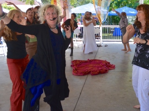 Janet lee Stinson conducts her journey dance class at the Healing in the Harbor event this year.