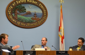 Safety Harbor City Commissioners discuss the draft tree ordinance at a workshop on Monday, Jan. 5, 2015.
