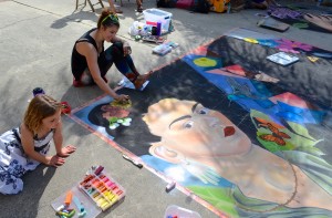 Artist Katie Bush at the 2013 Safety Harbor Chalk Fest.