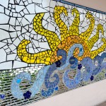 Heather Richardson created this mosaic that adorns the wall of the Safety Harbor Public Library.