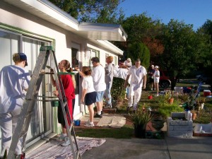 Volunteers work at a previous Paint Your Heart Out Safety Harbor project. Credit: PYHOSH