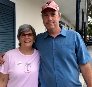 Victorious Safety Harbor City Commission candidates Janet Hooper and Andy Zodrow after the election.