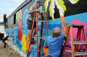 This colorful mural for the upcoming Safety Harbor Songfest was painted on a downtown building last weekend.