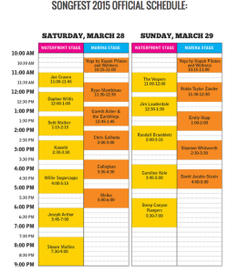 2015 Safety Harbor Songfest lineup.