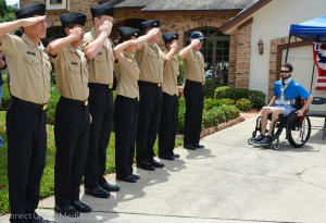 Army SPC Timothy Riney, who was paralyzed in a training exercise in February, was welcomed home to Safety Harbor on Saturday.