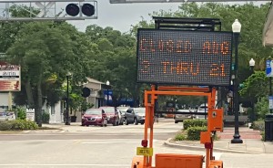 Road work will close the intersection of Main Street and 8th Avene from August 3-21.