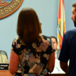 Mayor Andy Steingold listen's to the Leone's proposal on Monday night.