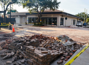 Bricks at the intersection of Main Street and 8th Avenue.