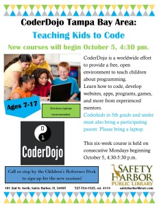 CoderDojo Flyer, October sessions