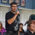 Dog House of Safety Harbor owner Steve Chickos speaks at a hall meeting in October 2015.