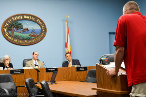 Jim Barge speaks at the Safety Harbor City Commission meeting on Nov. 2, 2015. Mr. Barge and others were not allowed to speak by Mayor Andy Steingold during last night's meeting.