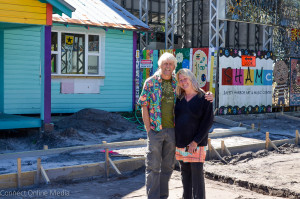 Artists Todd Ramquist and Kiaralinda stand in front of their Safety Harbor Art and Music Center. 