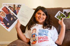 9-year-old author Madison Jayanna of Safety Harbor shows off her letter from President Barack Obama.