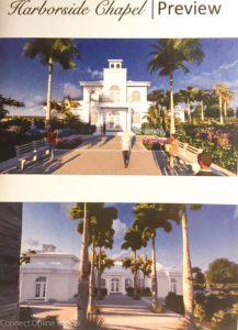 An artist's rendering of the new Harborside Church chapel adorns the cover of a pamphlet previewing the new feature.
