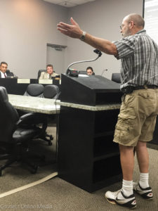 Safety Harbor resident Richard Laird speaks at the City Commission meeting on Monday, August 15, 2016.