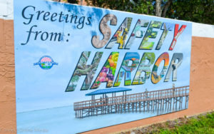 A new "postcard" style mural by Dunedin artist Matt Sunderman was recently installed at the Safety Harbor Marina.