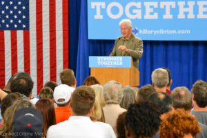 Former President Bill Clinton stopped in Safety Harbor on Tuesday night as part of his campaign to help wife, Hillary, get elected this year.