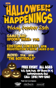 The City of Oldsmar is hosting a 2016 Halloween Happenings event on Friday, October 28 at R.E. Olds Park from 5:30-9:00 p.m.