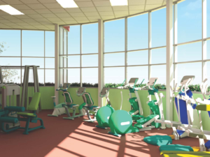 An artist’s rendering of interior of the 2,700-sq.-ft. fitness center that is being proposed for the Safety Harbor Community Center. (Graphic: Cardno)